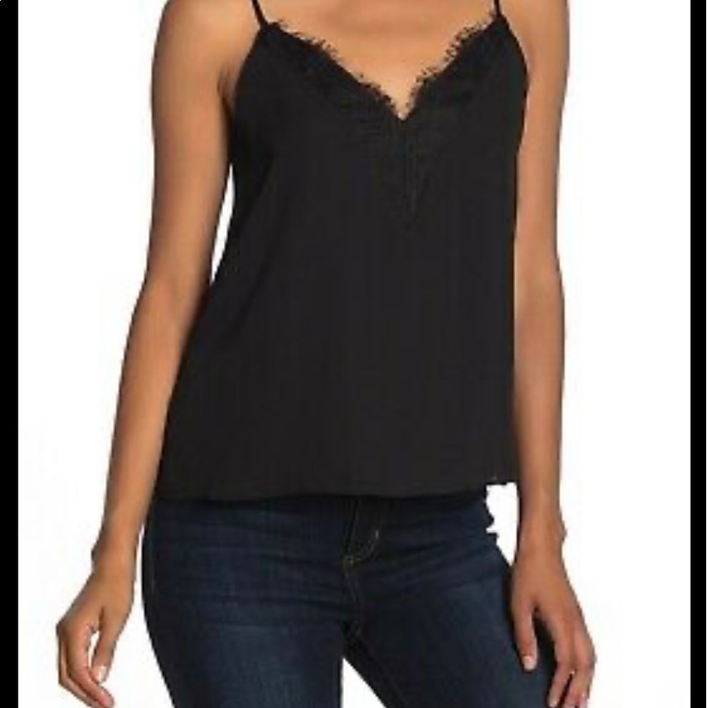 Socialite Black Cami with Lace Trim